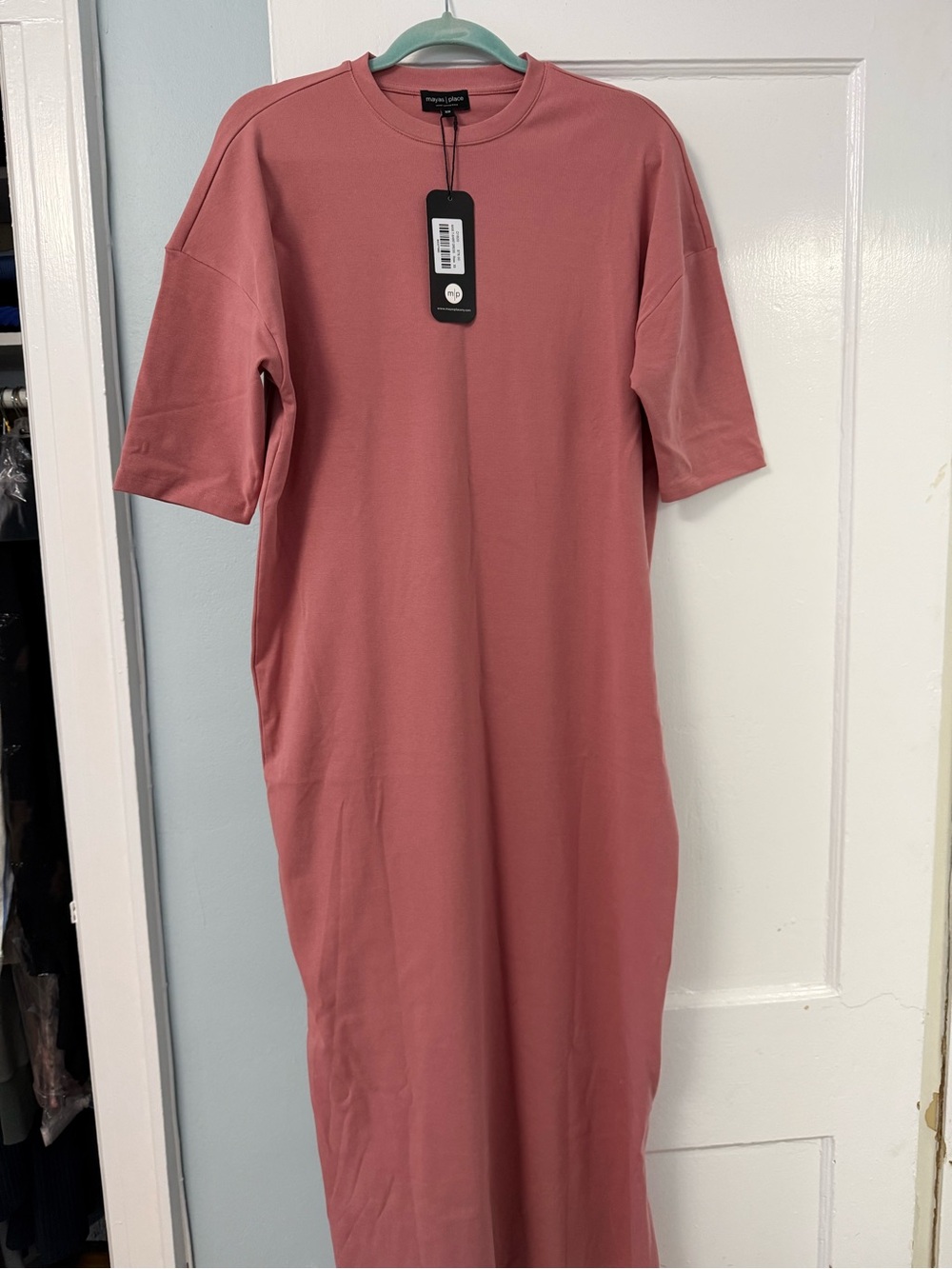Dusty Rose Maxi T-Shirt Dress